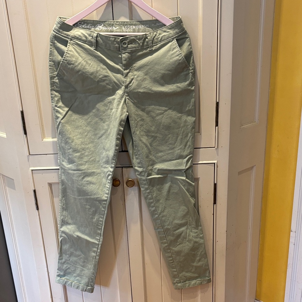 Eddie Bauer Sage Green Stretch Chino Pants